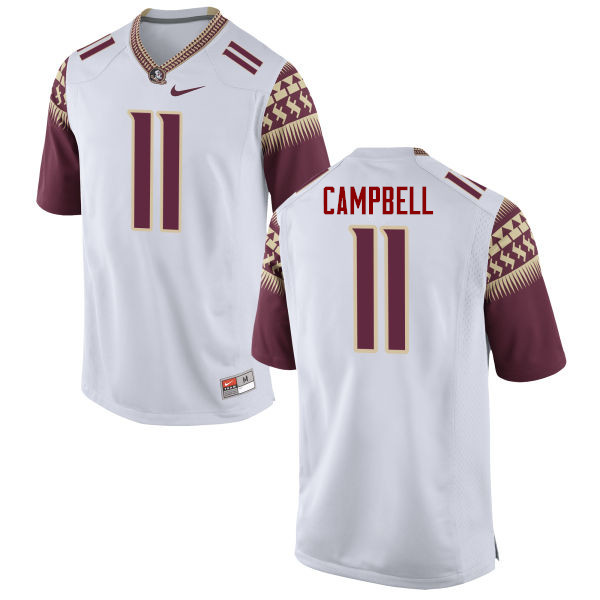 Men #11 George Campbell Florida State Seminoles College Football Jerseys-White - Click Image to Close